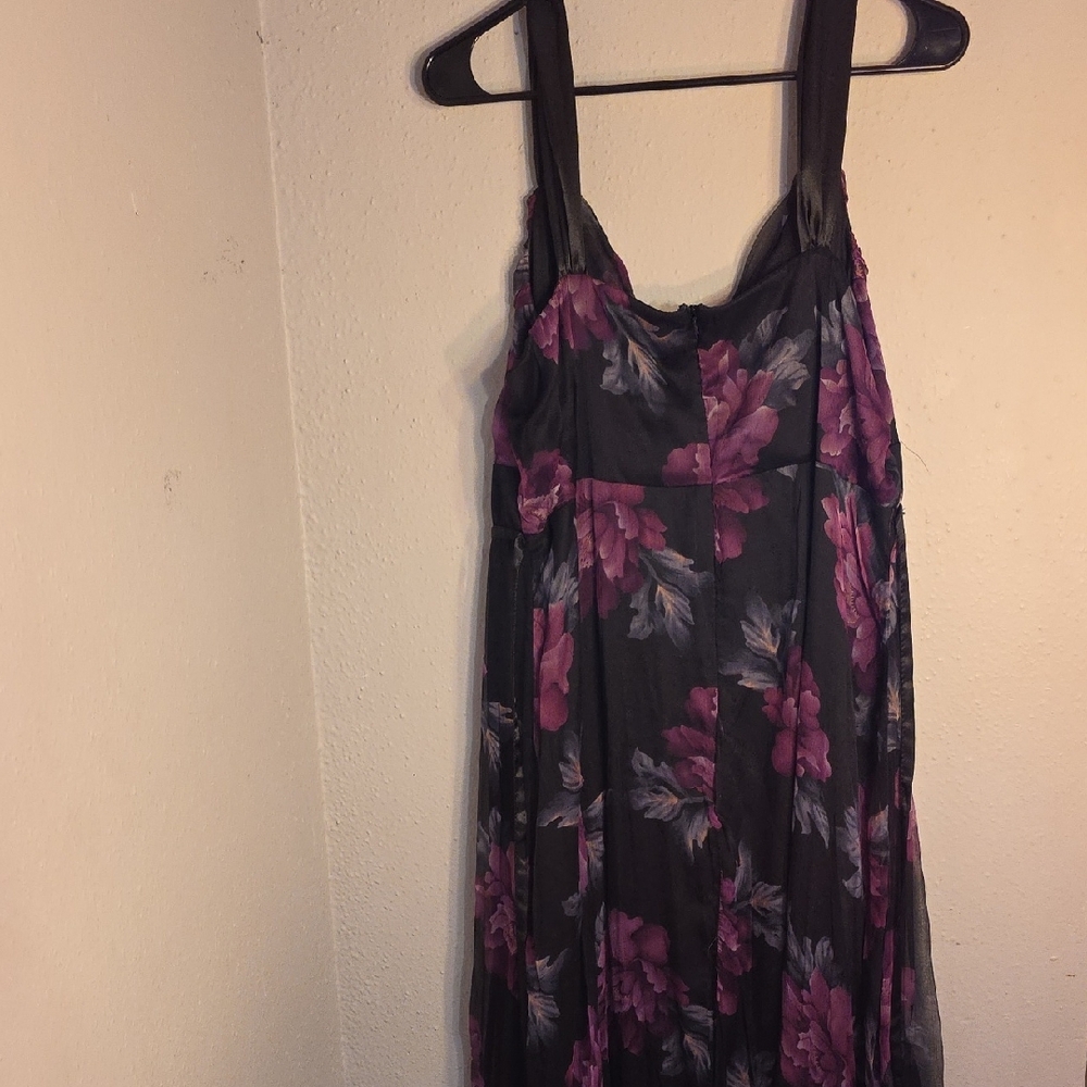Signature by Robbie Bee Purple Floral Sleeveless Maxi Dress